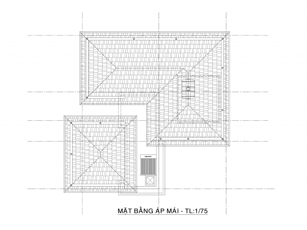 Mặt bằng áp mái mẫu nhà C