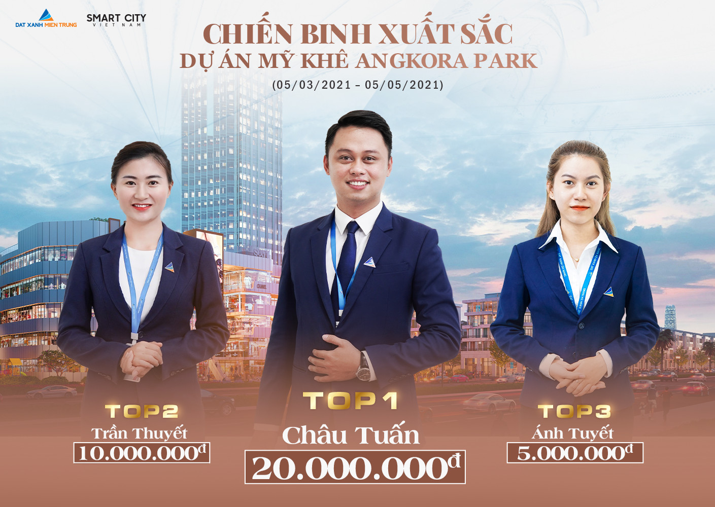 Danh sách TOP 3 chương trình thi đua dự án Mỹ Khê Angkora Park